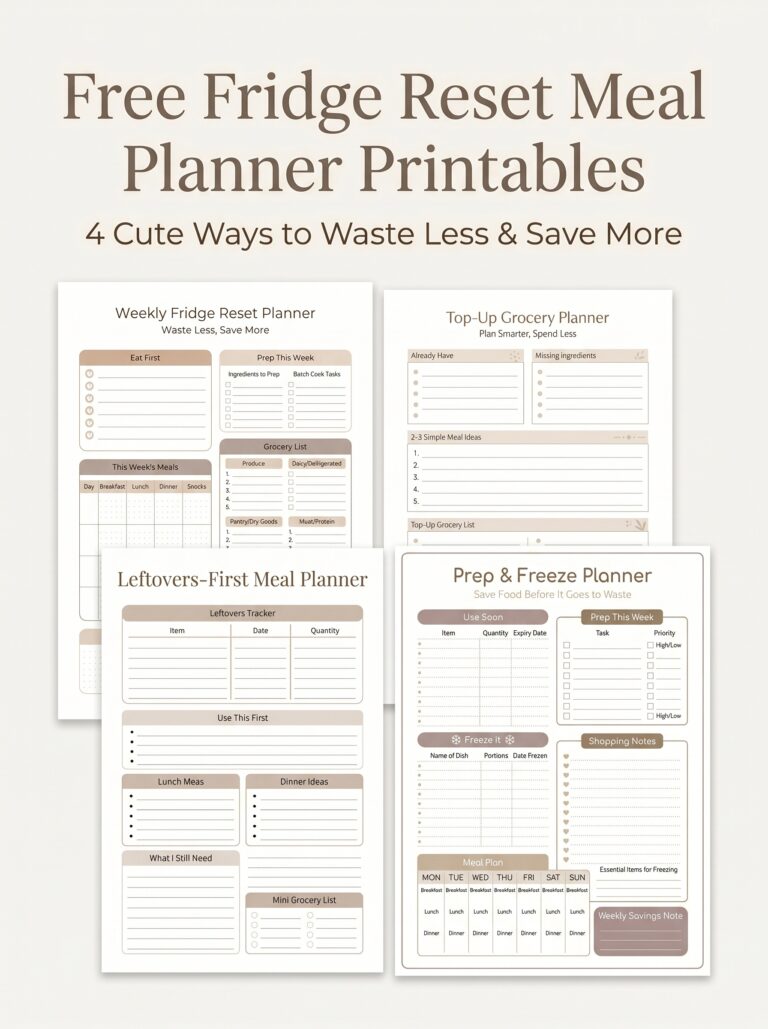 Free Fridge Reset Meal Planner Printable to Waste Less and Save More
