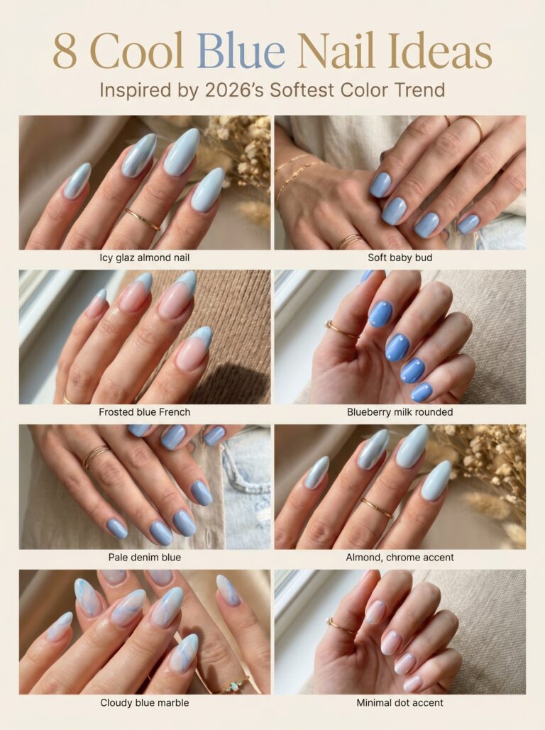 8 Cool Blue Nail Ideas Inspired by 2026’s Softest Color Trend