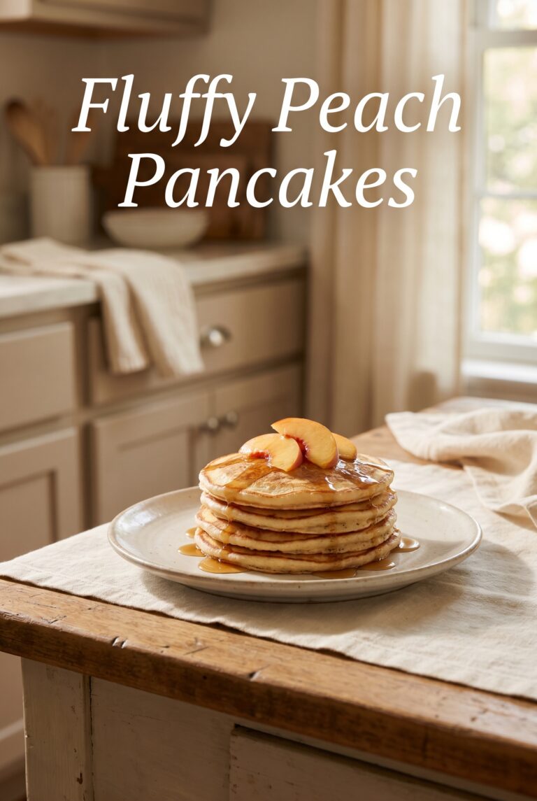 Fluffy Peach Pancakes for a Soft Summer Breakfast