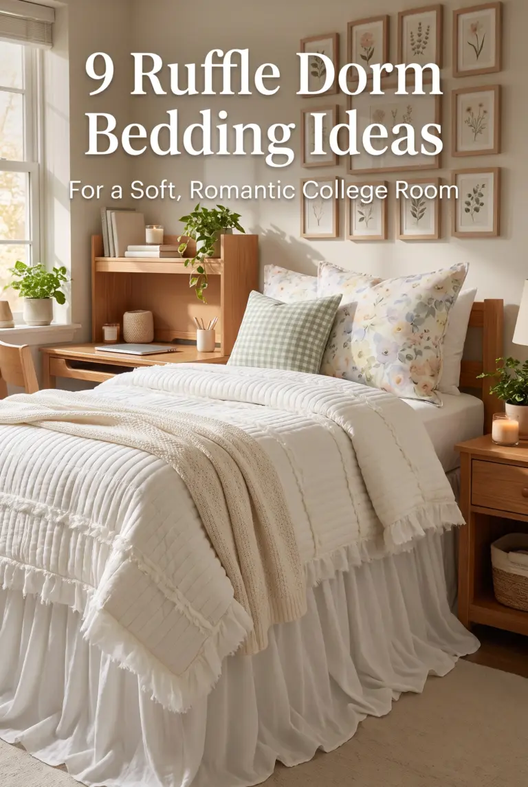 9 Ruffle Dorm Bedding Ideas for a Soft, Romantic College Room